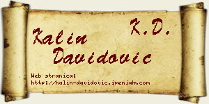 Kalin Davidović vizit kartica